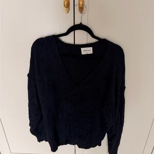 Aritzia Women's Black V-Neck Sweater